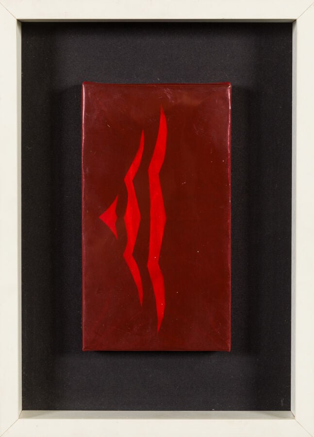 BERNAR VENET (1941-) - Composition, 1966 - Technique mixte sur papier recouvert…