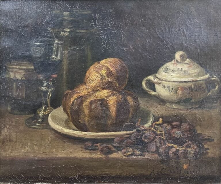 CAILLAUD - Nature morte - Trois huiles sur toile - Signées - 38 x 46 cm (la plu…