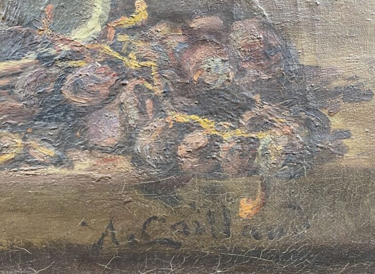 CAILLAUD - Nature morte - Trois huiles sur toile - Signées - 38 x 46 cm (la plu…