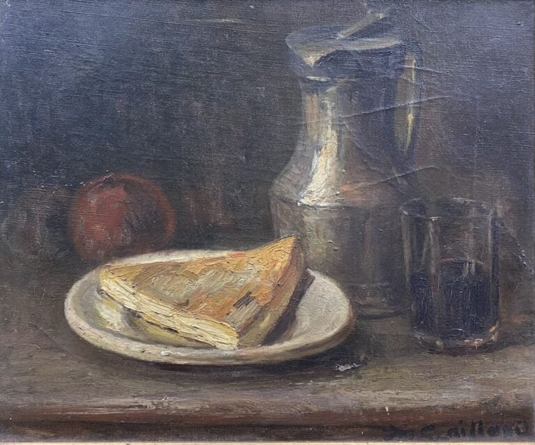 CAILLAUD - Nature morte - Trois huiles sur toile - Signées - 38 x 46 cm (la plu…