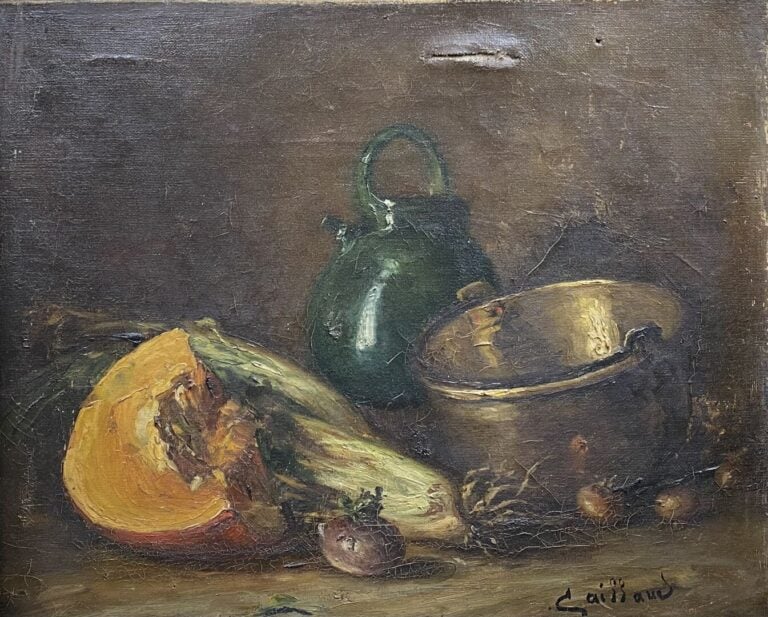 CAILLAUD - Nature morte - Trois huiles sur toile - Signées - 38 x 46 cm (la plu…