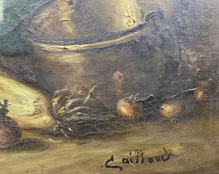 CAILLAUD - Nature morte - Trois huiles sur toile - Signées - 38 x 46 cm (la plu…