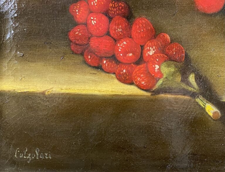CALZOLARI - Nature morte aux fleurs - Huile sur toile - Signée en bas à gauche…