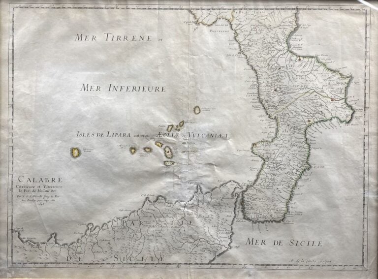 Carte de Calabre, encadrée - 44 x 59.5 cm (à vue)