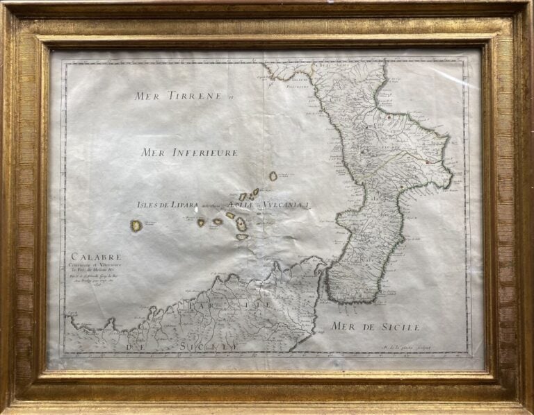 Carte de Calabre, encadrée - 44 x 59.5 cm (à vue)