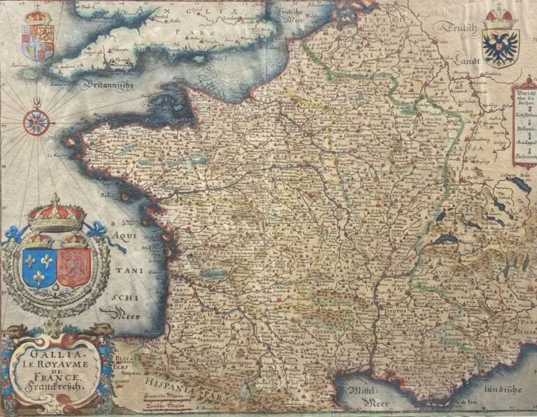 Carte du Royaume de France - 27 x 35 cm - (encadrée)