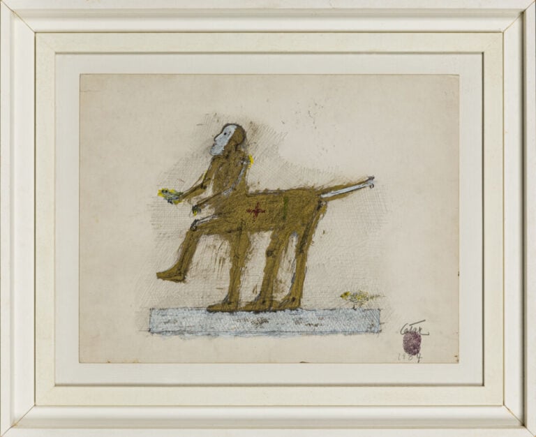 CÉSAR (1921-1998) CÉSAR BALDACCINI DIT - Centaure tenant un oiseau et poulette,…