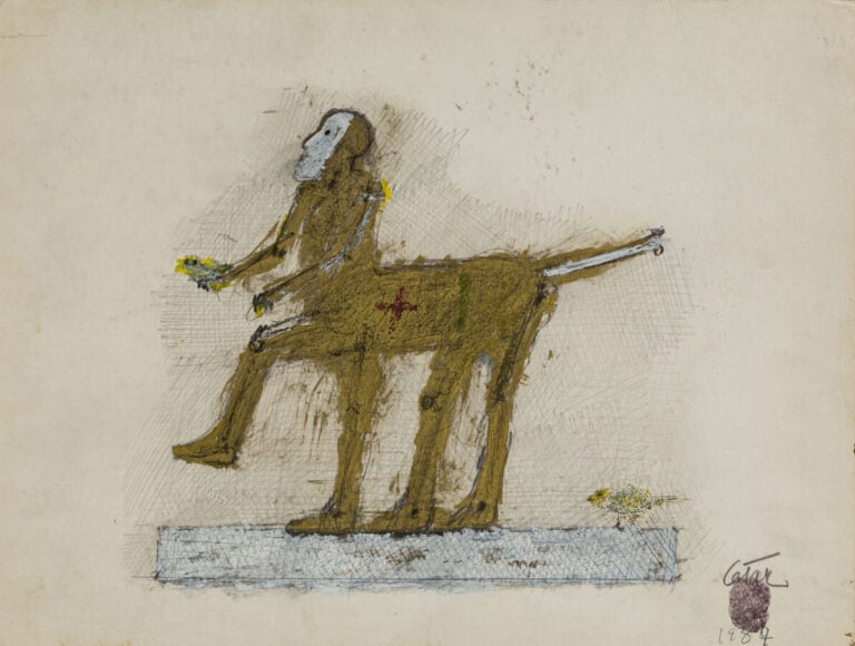 CÉSAR (1921-1998) CÉSAR BALDACCINI DIT - Centaure tenant un oiseau et poulette,…