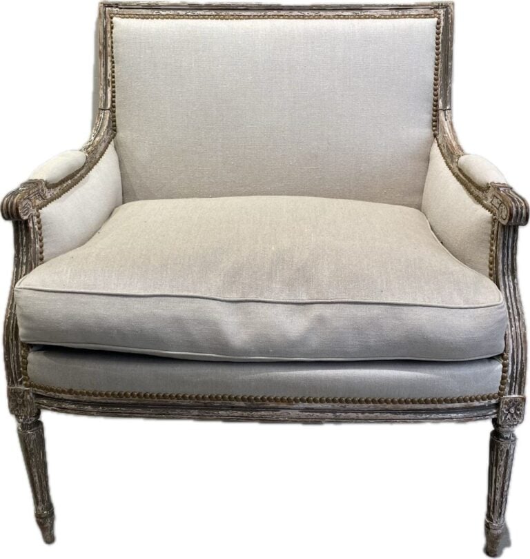 Chaise d'appoint en bois mouluré - Style Louis XVI - 88 x 81 x 60 cm - (recouve…