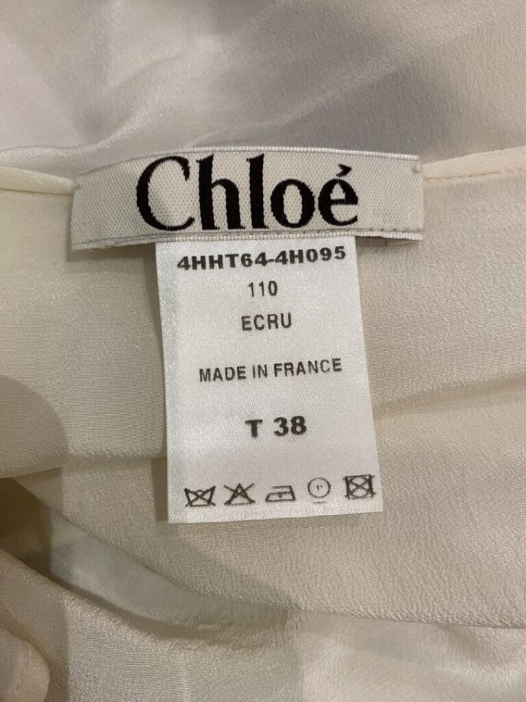 CHLOE - Ensemble comprenant un débardeur en soie dans les tons écru et un chemi…