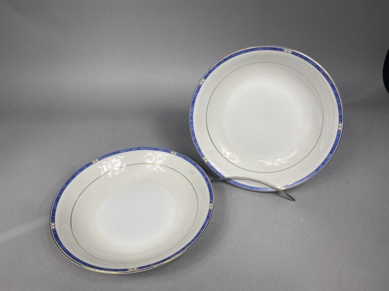 CHRISTOFLE - Service de table en porcelaine modèle "Alliance bleu" 45 pièces co…