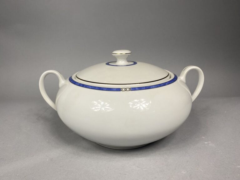 CHRISTOFLE - Service de table en porcelaine modèle "Alliance bleu" 45 pièces co…