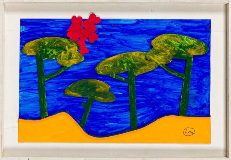 CLAUDE GILLI (1938-2015) - Arbres et coeurs, c.1995 - Collage de carton peint,…
