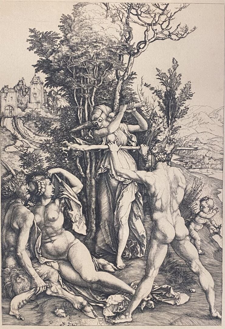 D'après DURER - Trois gravures encadrées - 38 x 26 cm (à vue) - On joint un lot…