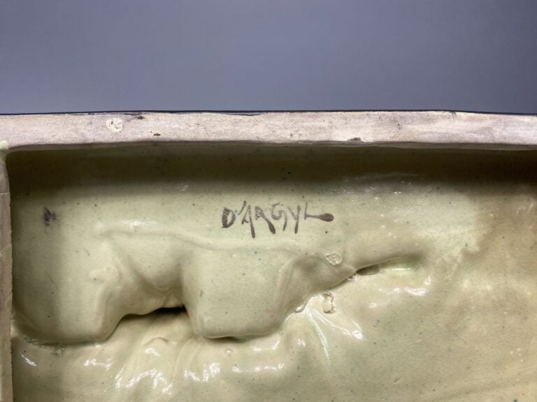 D'ARGYL - Renard - Sculpture en céramique doré - 25 x 47 x 19 cm