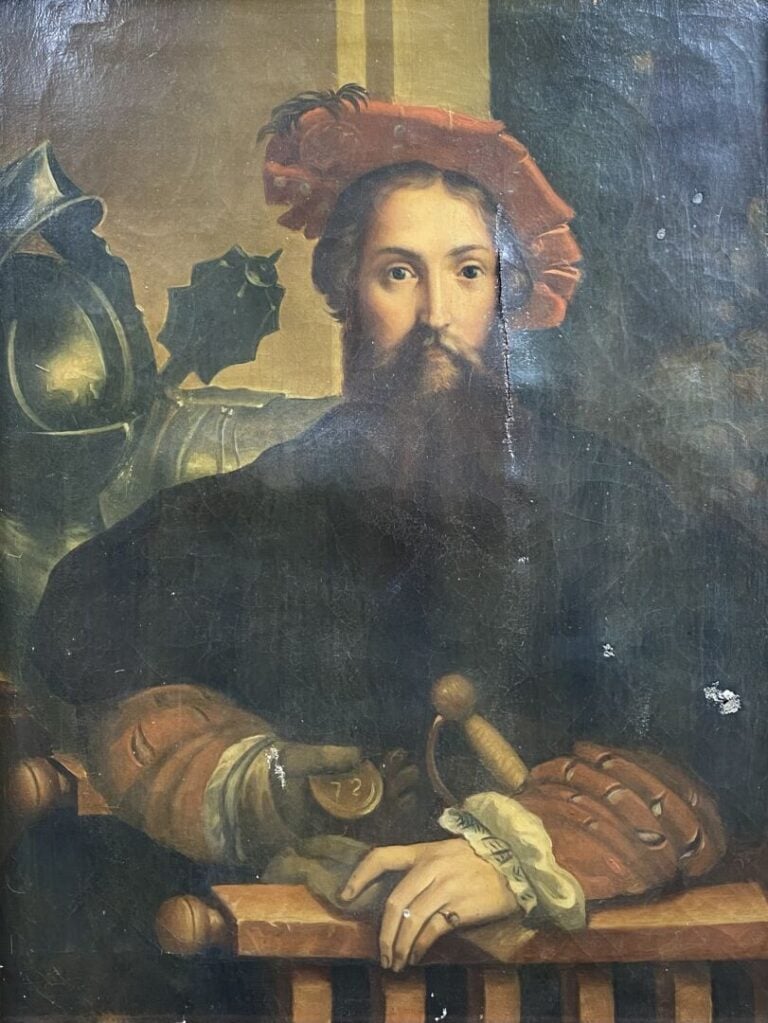 Dans le goût de la Renaissance italienne - Portrait d'homme - Huile sur toile -…