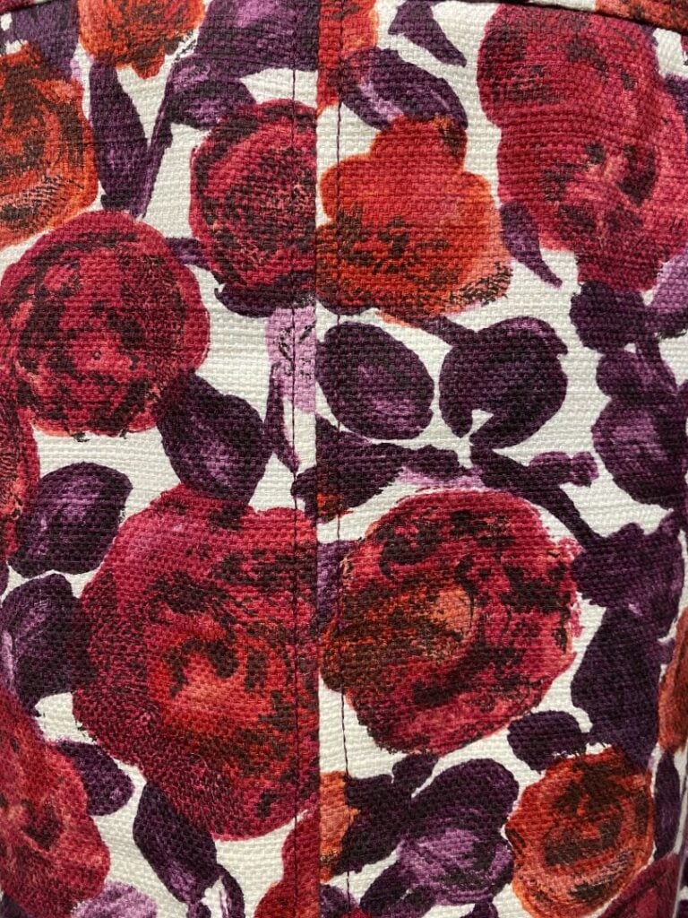 DOLCE & GABBANA - Jupe fendue en coton et lin à motif floral dans les tons roug…