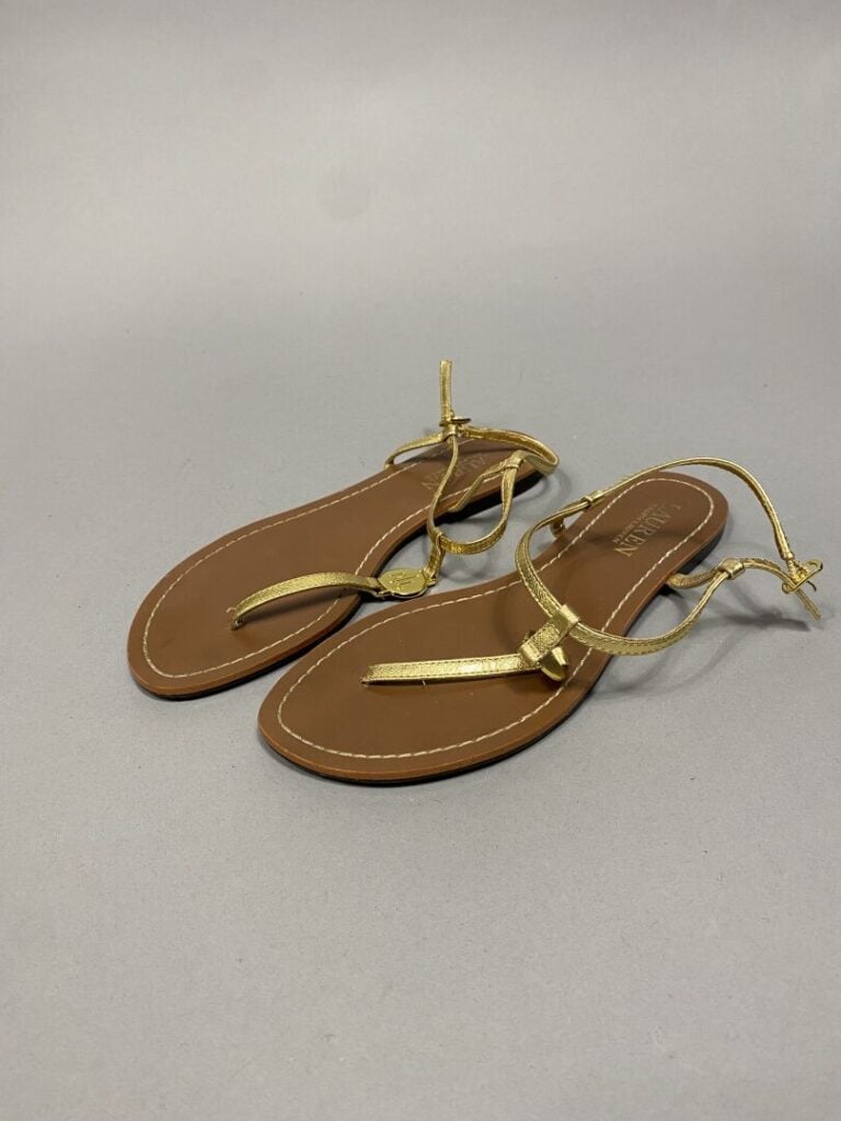 DOLCE & GABBANA - Paire de sandales à talons hauts et semelle compensée en tiss…