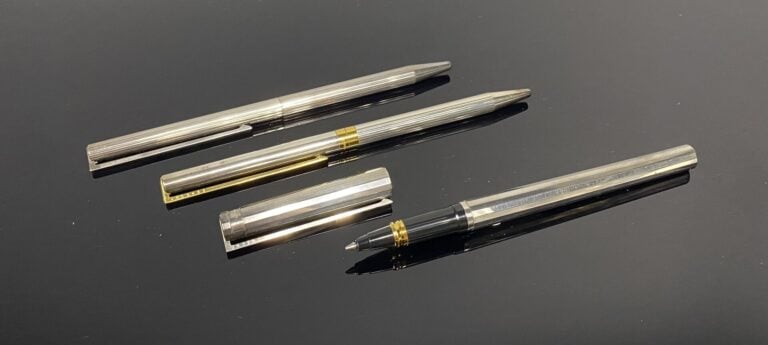 DUPONT - Lot de 2 stylos à bille rétractable en métal argenté ou argent (925),…