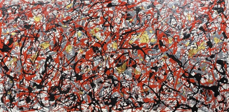 Ecole contemporaine - Composition abstraite - Huile sur toile - 60 x 120 cm