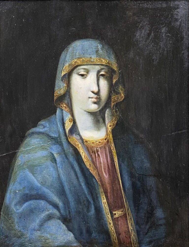 Ecole dans le goût du XVIIIe - Portrat de la Vierge - Huile sur toile - 35 x 27…