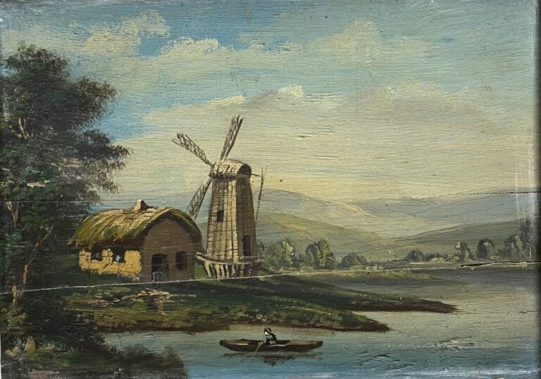 Ecole de la fin du XIXe siècle - Lot de trois huiles sur panneau - Paysage de c…