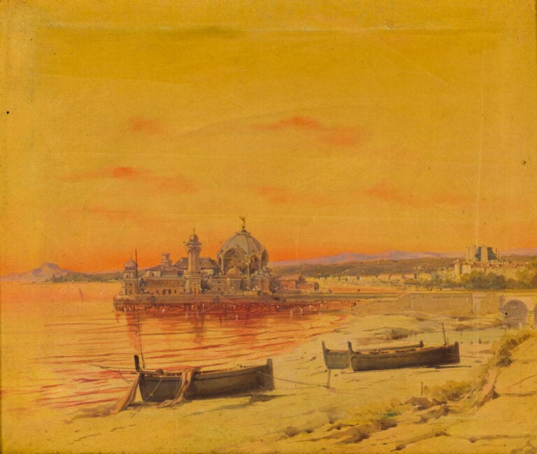 Ecole début XXème. L'ancien casino de Nice. Huile sur Toile. - 40x48 cm