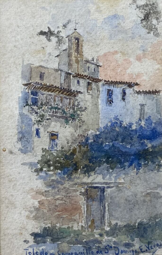 Enrique VERA SALÉS (1886-1956) - Vues de Tolède - Trois petites aquarelles prés…