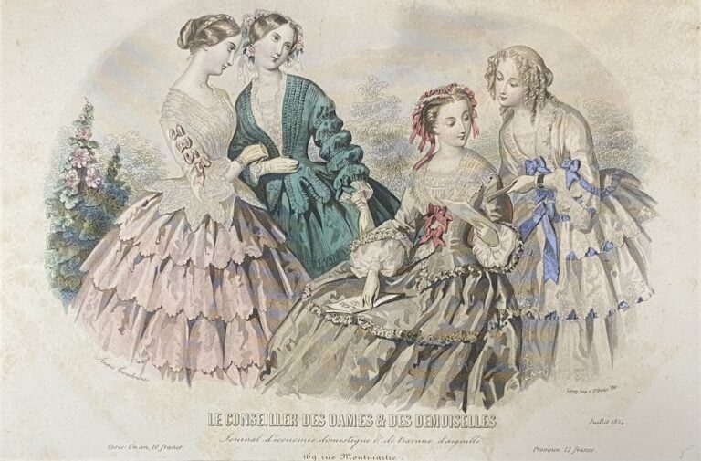 Ensemble de 4 lithographies en couleurs comprenant : - - Jardin des demoiselles…