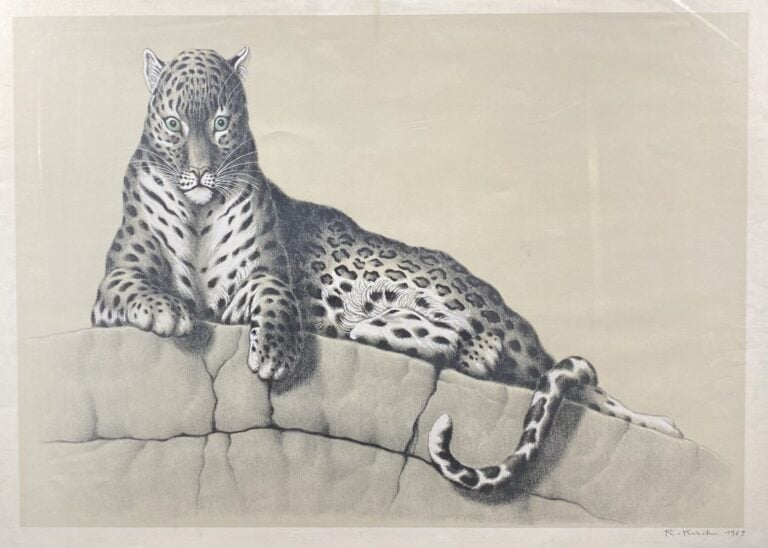 Ensemble de 5 pièces encadrées comprenant huiles sur toile et une lithographie…