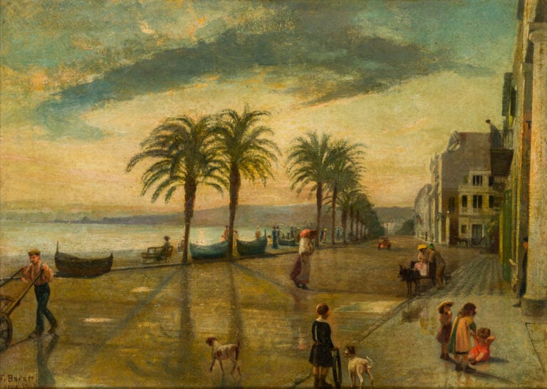 F. BARATTI. La promenade des anglais. Huile sur Toile. Signée en bas à gauche d…