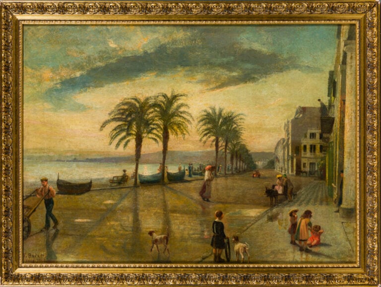 F. BARATTI. La promenade des anglais. Huile sur Toile. Signée en bas à gauche d…