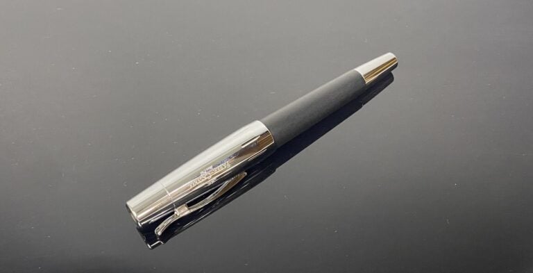 FABER-CASTELL - Stylo-plume en métal chromé et résine noire - L : 13.5 cm - (ra…