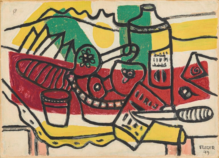 FERNAND LEGER (1881-1955) D'APRÈS - Le pain et le vin, 1952 - Callichromie sur…