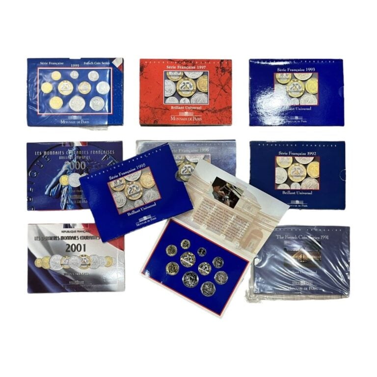France - - Lot de neuf coffrets BU de France comprenant les années 1991, 1992,…