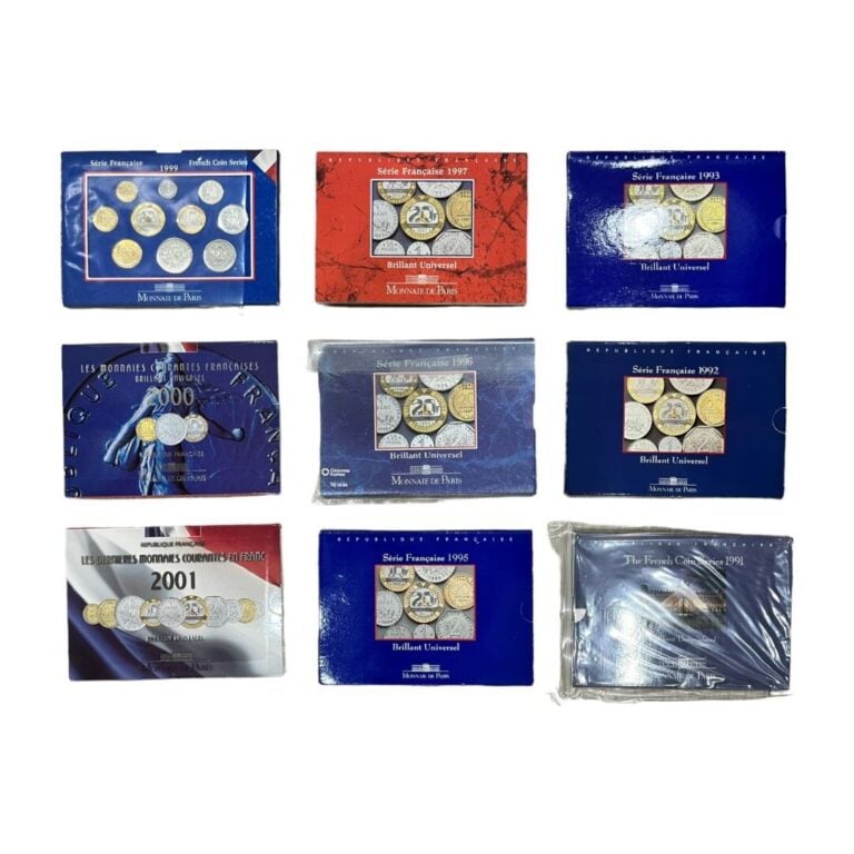 France - - Lot de neuf coffrets BU de France comprenant les années 1991, 1992,…