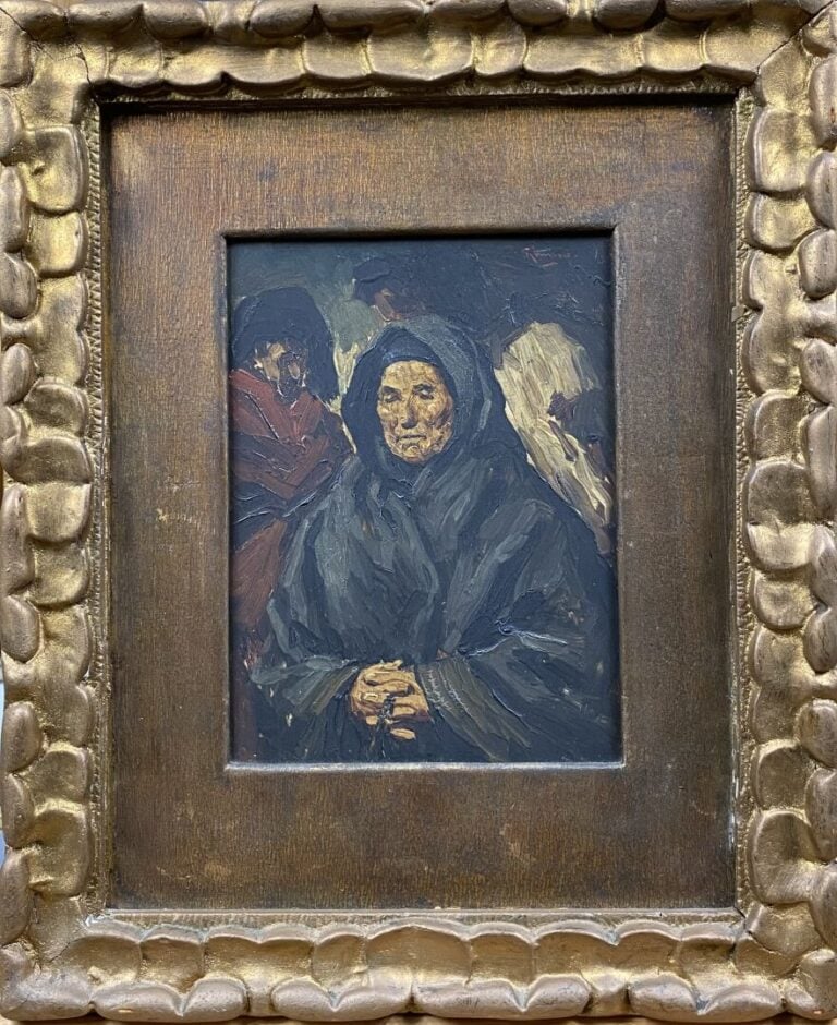 Francisco GIMENO ARASA (1858-1927), d'après - Portrait de religieux - Petite hu…