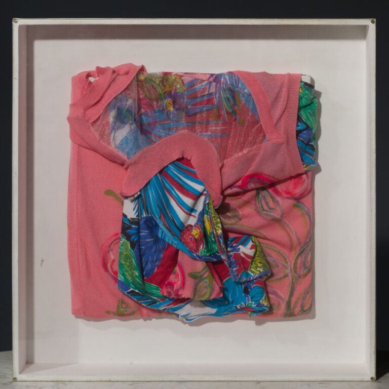 GERARD DESCHAMPS (1937-) - Composition, 1983 - Assemblage-collage de tissus dan…