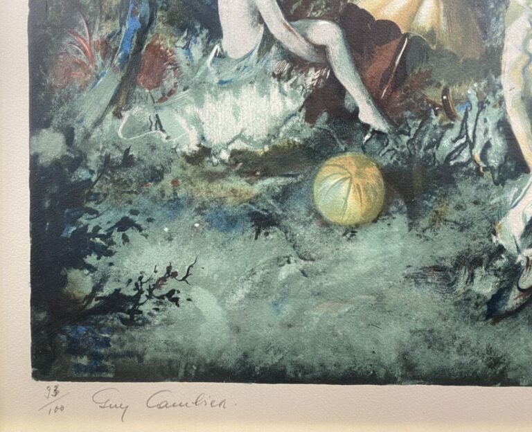 Guy CAMBIER (1923-2008) - Ensemble de pièces encadrées, lithographies, aquarell…