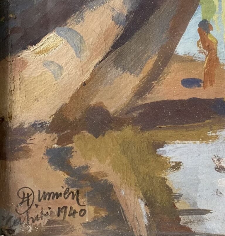 Henri DUMIEN (1909-?) - Plage de Tahiti - Gouache - Signé, situé Tahiti et daté…