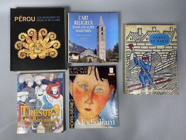 Importante mannette de livres divers comprenant : - - Vincent Van Gogh sa vie s…