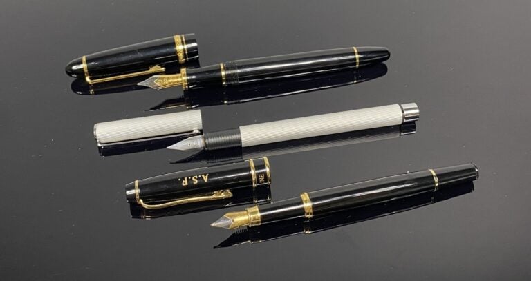 INOXCROM, LAMY, UNIC, FREE LINE - Lot comprenant 3 stylos plume et 2 stylos bil…