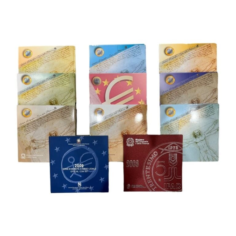 Italie - Euros - Lot de onze coffrets BU euros dont certaines années avec la 5…