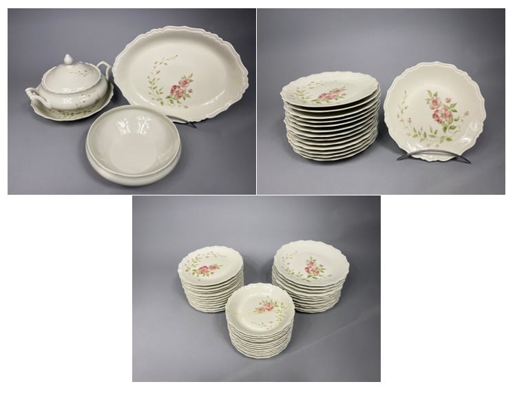 JAMMET-SEIGNOLLES, Limoges - Partie de service en porcelaine à décor floral com…