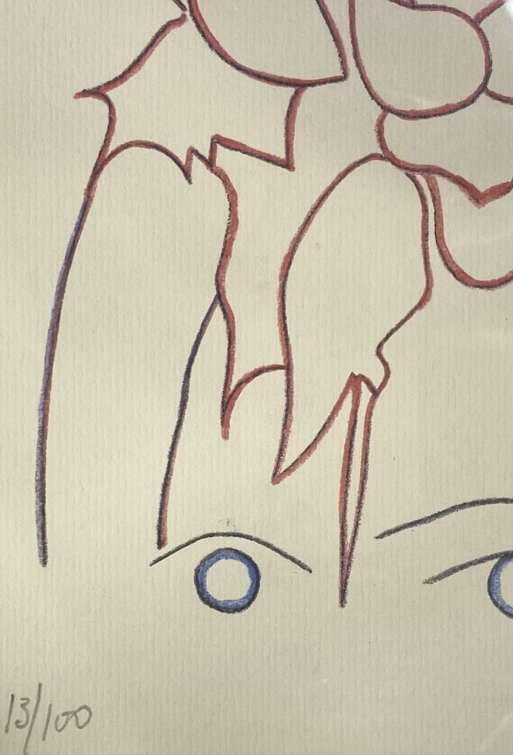 Jean COCTEAU (1889-1963), d'après - Une rose sur la tête - Lithographie - Signé…