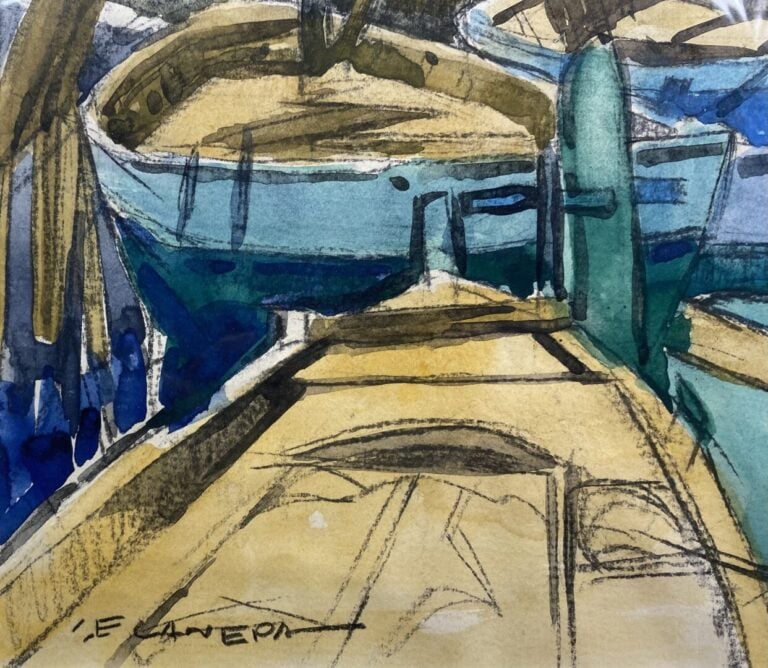 Jean-Frédéric CANEPA (1894-1981) - Tartanes sur le port de Marseille - Aquarell…