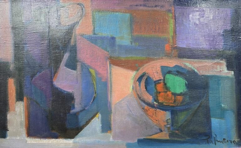 José PALMEIRO (1901-1984) - Composition - Huile sur panneau - Signé en bas à ga…