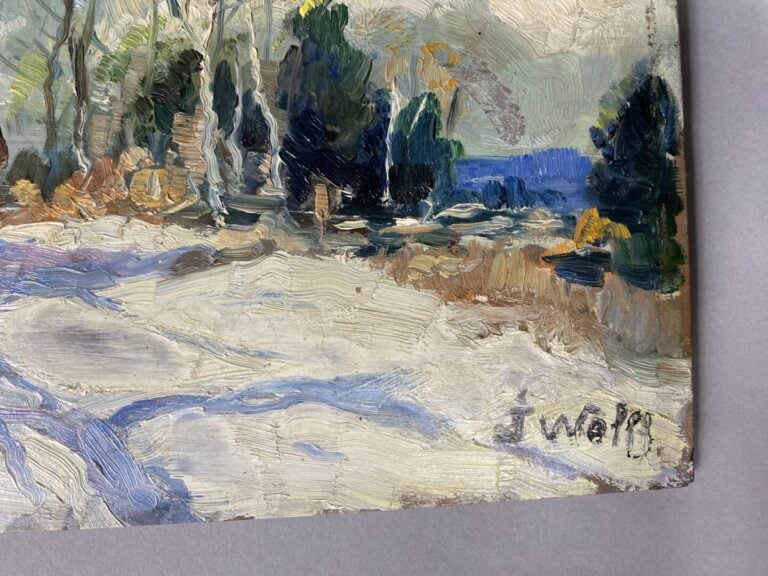 José WOLFF (1885-1964) - Paysage enneigé - Huile sur panneau - Signé en bas à d…