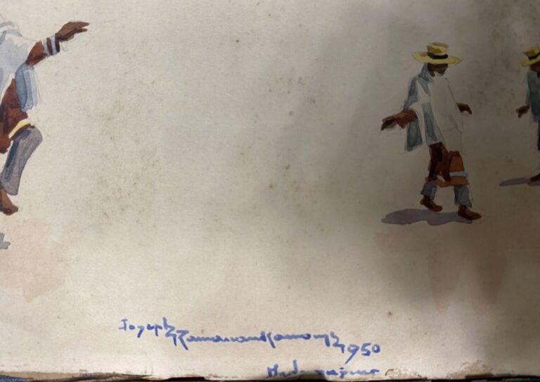 Joseph RAMAMANKAMONGJY (1898-1984) - Etude de personnages en costume - Aquarell…