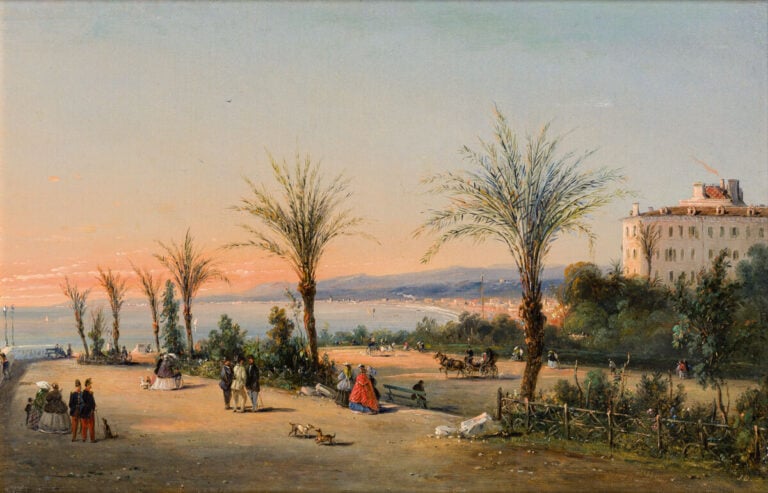 Jules DEFER (1803-1902). Vue de Nice depuis la colline du château. Huile sur To…